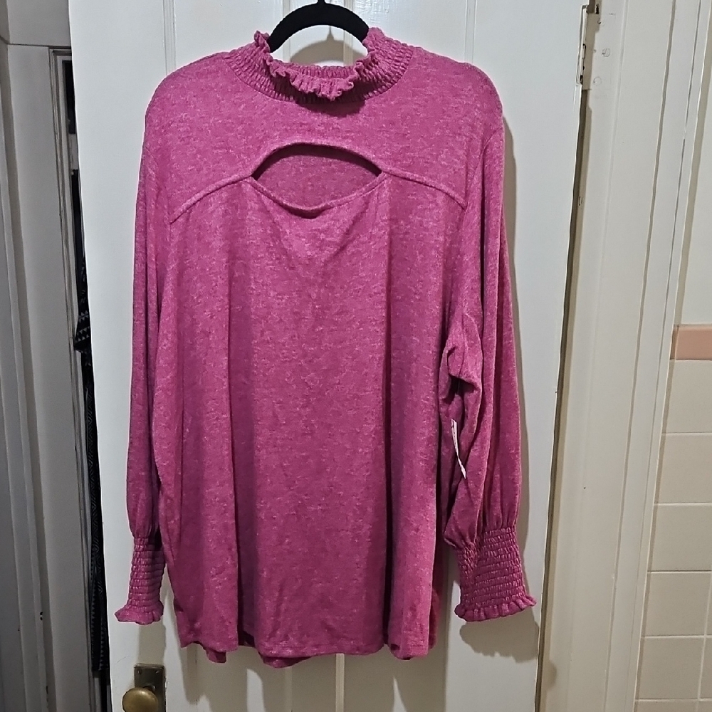 Women's Pink Ruffled Top